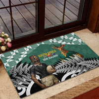 New Zealand South Africa Rugby Rubber Doormat Springboks Kente All Black Maori Together LT14 - Polynesian Pride