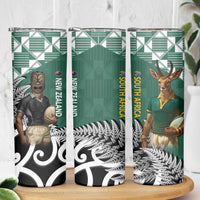 New Zealand South Africa Rugby Skinny Tumbler Springboks Kente All Black Maori Together LT14 - Polynesian Pride