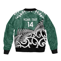 New Zealand South Africa Rugby Custom Sleeve Zip Bomber Jacket Springboks Kente All Black Maori Together LT14 - Polynesian Pride