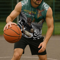 New Zealand South Africa Rugby Custom Sleeveless Hoodie Springboks Kente All Black Maori Together LT14 - Polynesian Pride
