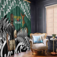 New Zealand South Africa Rugby Window Curtain Springboks Kente All Black Maori Together LT14 - Polynesian Pride