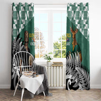 New Zealand South Africa Rugby Window Curtain Springboks Kente All Black Maori Together LT14 - Polynesian Pride
