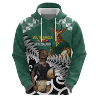 New Zealand South Africa Rugby Custom Zip Hoodie Springboks Kente All Black Maori Together LT14 - Polynesian Pride