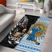 New Zealand Argentina Rugby Area Rug 2025 Los Pumas All Black Together - Polynesian Pride