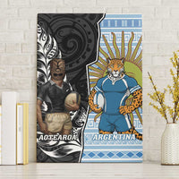 New Zealand Argentina Rugby Canvas Wall Art 2025 Los Pumas All Black Together LT14 Without Frame Black - Polynesian Pride