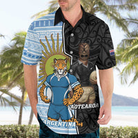 New Zealand Argentina Rugby Custom Hawaiian Shirt 2025 Los Pumas All Black Together LT14 - Polynesian Pride