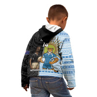 New Zealand Argentina Rugby Custom Kid Hoodie 2025 Los Pumas All Black Together LT14 - Polynesian Pride