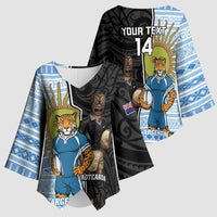 New Zealand Argentina Rugby Custom Kimono Sleeve Blouse 2025 Los Pumas All Black Together LT14 - Polynesian Pride