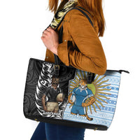 New Zealand Argentina Rugby Leather Tote Bag 2025 Los Pumas All Black Together LT14 Black - Polynesian Pride