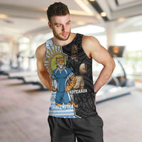 New Zealand Argentina Rugby Custom Men Tank Top 2025 Los Pumas All Black Together LT14 Black - Polynesian Pride