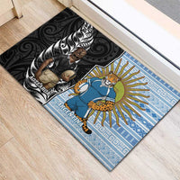 New Zealand Argentina Rugby Rubber Doormat 2025 Los Pumas All Black Together LT14 - Polynesian Pride