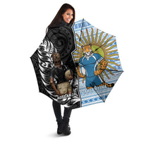New Zealand Argentina Rugby Umbrella 2025 Los Pumas All Black Together LT14 - Polynesian Pride