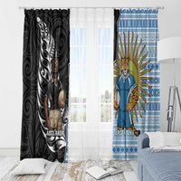 New Zealand Argentina Rugby Window Curtain 2025 Los Pumas All Black Together LT14 - Polynesian Pride