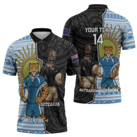 New Zealand Argentina Rugby Custom Zipper Polo Shirt 2025 Los Pumas All Black Together LT14 - Polynesian Pride