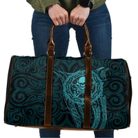 New Zealand Skull Darts Travel Bag Aotearoa Maori Chest Tattoo Stylized Teal LT14 Teal - Polynesian Pride