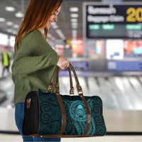 New Zealand Skull Darts Travel Bag Aotearoa Maori Chest Tattoo Stylized Teal LT14 - Polynesian Pride