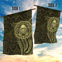New Zealand Skull Darts Garden Flag Aotearoa Maori Chest Tattoo Stylized Gold LT14 - Polynesian Pride