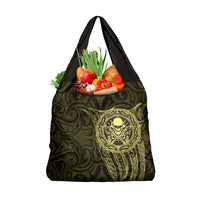 New Zealand Skull Darts Grocery Bag Aotearoa Maori Chest Tattoo Stylized Gold LT14 1-pack One Size Gold - Polynesian Pride