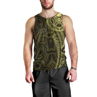 New Zealand Skull Darts Men Tank Top Aotearoa Maori Chest Tattoo Stylized Gold LT14 - Polynesian Pride