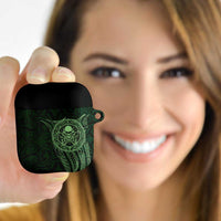New Zealand Skull Darts AirPods Case Aotearoa Maori Chest Tattoo Stylized Green LT14 Green - Polynesian Pride