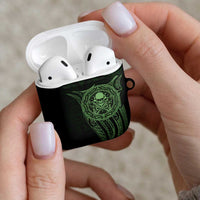 New Zealand Skull Darts AirPods Case Aotearoa Maori Chest Tattoo Stylized Green LT14 - Polynesian Pride