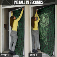 New Zealand Skull Darts Door Cover Aotearoa Maori Chest Tattoo Stylized Green LT14 - Polynesian Pride