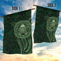 New Zealand Skull Darts Garden Flag Aotearoa Maori Chest Tattoo Stylized Green LT14 - Polynesian Pride