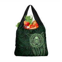 New Zealand Skull Darts Grocery Bag Aotearoa Maori Chest Tattoo Stylized Green LT14 1-pack One Size Green - Polynesian Pride