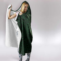 New Zealand Skull Darts Hooded Blanket Aotearoa Maori Chest Tattoo Stylized Green LT14 - Polynesian Pride
