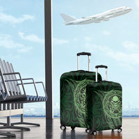 New Zealand Skull Darts Luggage Cover Aotearoa Maori Chest Tattoo Stylized Green - Polynesian Pride