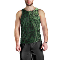 New Zealand Skull Darts Men Tank Top Aotearoa Maori Chest Tattoo Stylized Green LT14 - Polynesian Pride