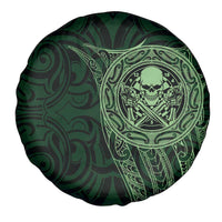 New Zealand Skull Darts Spare Tire Cover Aotearoa Maori Chest Tattoo Stylized Green LT14 - Polynesian Pride