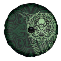 New Zealand Skull Darts Spare Tire Cover Aotearoa Maori Chest Tattoo Stylized Green LT14 - Polynesian Pride