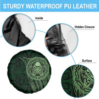 New Zealand Skull Darts Spare Tire Cover Aotearoa Maori Chest Tattoo Stylized Green LT14 - Polynesian Pride