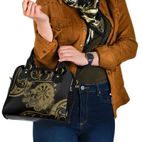 New Zealand Darts Shoulder Handbag Skull In Dart We Trust Maori Pattern - Polynesian Pride