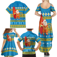 Tuvalu Christmas Family Matching Summer Maxi Dress and Hawaiian Shirt Cute Santa Manuia te Kilisimasi LT14 - Polynesian Pride