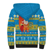 Tuvalu Christmas Sherpa Hoodie Cute Santa Manuia te Kilisimasi - Polynesian Pride