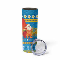 Tuvalu Christmas Skinny Tumbler Cute Santa Manuia te Kilisimasi LT14 - Polynesian Pride