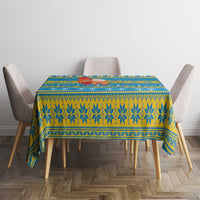 Tuvalu Christmas Tablecloth Cute Santa Manuia te Kilisimasi - Polynesian Pride