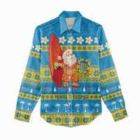 Tuvalu Christmas Women Casual Shirt Cute Santa Manuia te Kilisimasi LT14 - Polynesian Pride