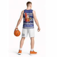 Nauru Christmas Basketball Jersey Cute Santa Coat Of Arms Merry Xmas LT14 - Polynesian Pride