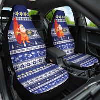 Nauru Christmas Car Seat Cover Cute Santa Coat Of Arms Merry Xmas LT14 One Size Navy Blue - Polynesian Pride