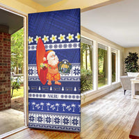 Nauru Christmas Door Cover Cute Santa Coat Of Arms Merry Xmas LT14 - Polynesian Pride