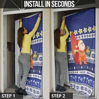 Nauru Christmas Door Cover Cute Santa Coat Of Arms Merry Xmas LT14 - Polynesian Pride