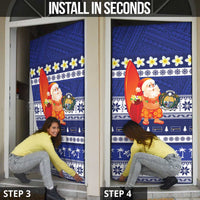 Nauru Christmas Door Cover Cute Santa Coat Of Arms Merry Xmas LT14 - Polynesian Pride