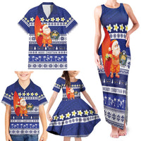 Nauru Christmas Family Matching Tank Maxi Dress and Hawaiian Shirt Cute Santa Coat Of Arms Merry Xmas LT14 - Polynesian Pride