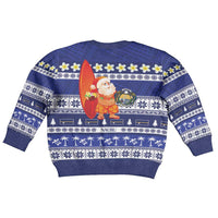 Nauru Christmas Kid Ugly Christmas Sweater Cute Santa Coat Of Arms Merry Xmas LT14 - Polynesian Pride