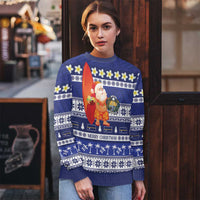 Nauru Christmas Ugly Christmas Sweater Cute Santa Coat Of Arms Merry Xmas LT14 - Polynesian Pride