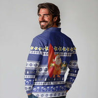 Nauru Christmas Long Sleeve Polo Shirt Cute Santa Coat Of Arms Merry Xmas LT14 - Polynesian Pride