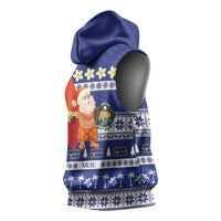 Nauru Christmas Sleeveless Hoodie Cute Santa Coat Of Arms Merry Xmas LT14 - Polynesian Pride